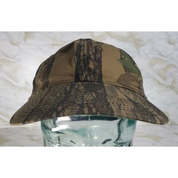 Vintage Duck Bay Tree Bark Camouflage Mesh Back Hunting Snapback Hat Cap - Picture 3 of 9